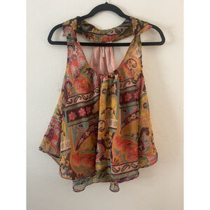 Free People Multicolor Paisley Tank Top